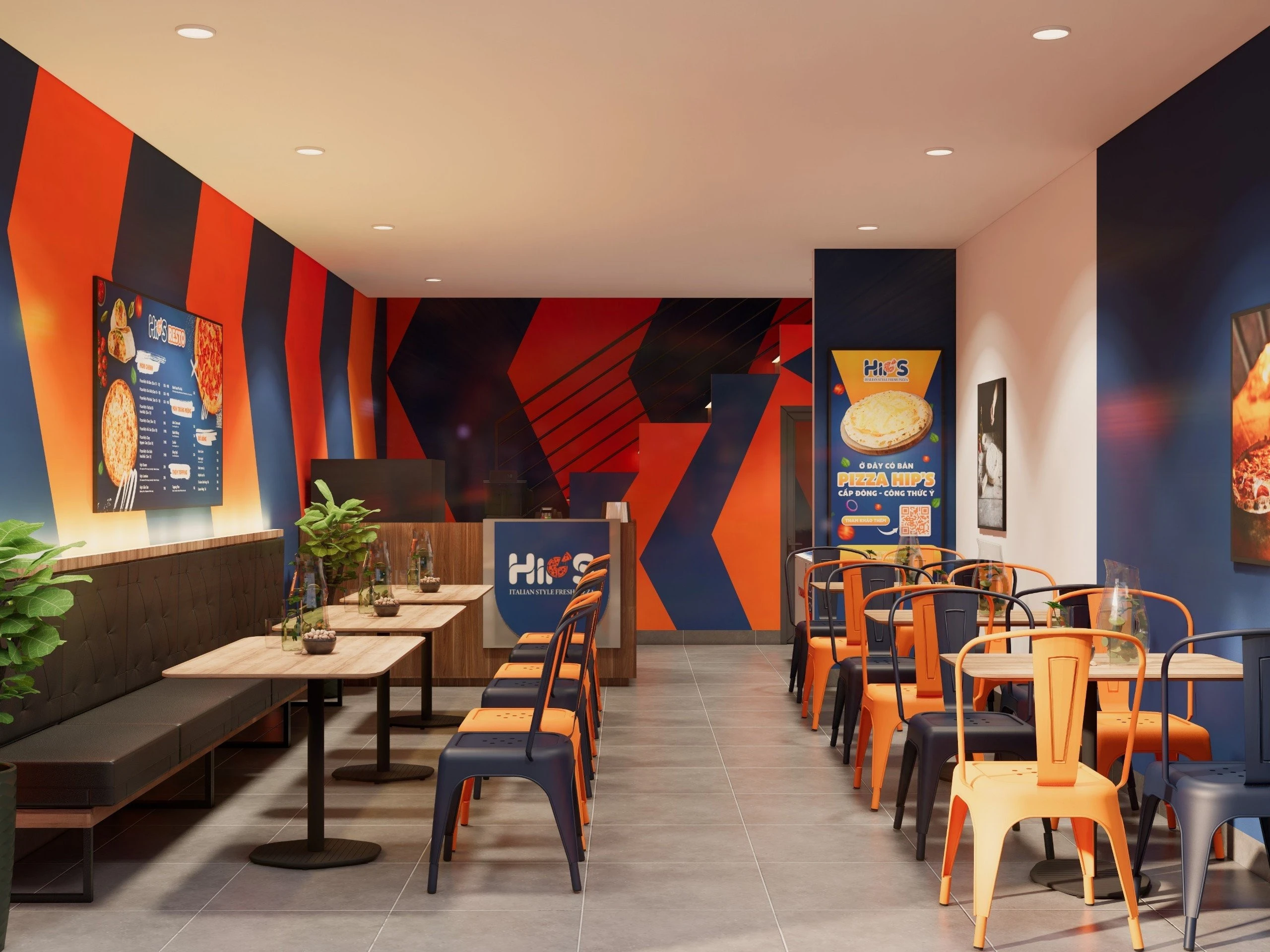 Mặt tiền cửa hàng nhượng quyền Pizza Hip's