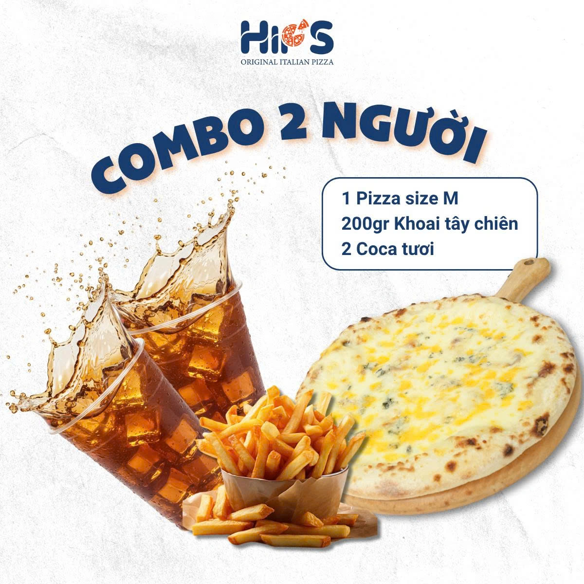 Combo 2 người gồm pizza, mỳ Ý và đồ uống