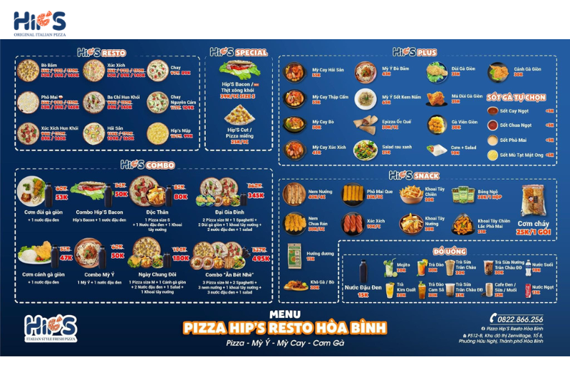 Menu tai Pizza Hips Resto